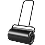 VEVOR Lawn Roller, 13 Gallon Sand/Water Filled Yard Roller, Steel Sod Roller with Easy-Turn Plug and U-Shaped Ergonomic Handle for Convenient Push and Pull, for Lawn, Garden, Farm, Park, Black