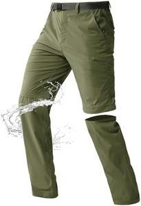 FREE SOLDIER Men's Outdoor Convertible Hiking Pants with Belt Lightweight Quick Dry Tactical Cargo Pants Nylon Spandex (Army Green 42W/30L)