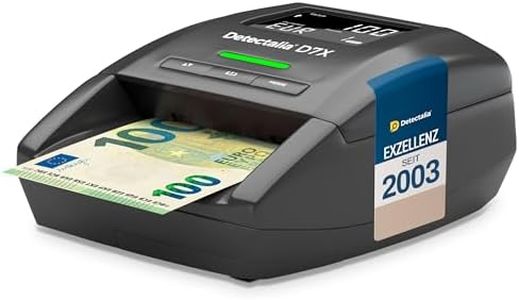 Detectalia D7X Geldscheinprüfer und Geldzählmaschine Einzeln - Falschgeld prüfgerät mit 7 Erkennungsprüfungen fur euro, gbp, chf, pln, czk und sek
