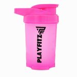 PLAYFITZ Wave Prime Shaker Bottle for Protein Mixes | 500ml. Pre Workout Shaker Bottles | Unbreakable Gym Protein Shaker Bottle with Rounded Bottom | Classic Loop Hook (Pink)