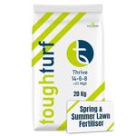 ToughTurf Thrive Spring/Summer Lawn Fertiliser - 20kg Bag - Premium Spring Lawn Fertiliser & Summer Feed for Greener, Thicker Grass - Safe for Children & Pets – 20kg Covers 600m²