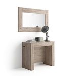 Mobili Fiver, Easy, Extendable Console Table with extension leaves holder, 45(305) x 90 cm, Oak, Made In Italy