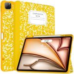 Soke for iPad Air 13 Inch Case (M2) 2024, iPad Pro 12.9 Case 6/5th Generation with Pencil Holder(2021 2022 Release)-[Apple Pencil Charging + Auto Wake/Sleep], Soft TPU Back Cover, Book Lemon