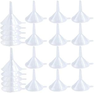 20pcs Clear Mini Funnels, Plastic Travel Small Funnels for Filing Small Samples Perfumes, Essential Oil, Emulsion, Spices, Glitter Powder, Sand Art & DIY Craft