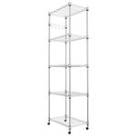 Homdox 5 Tier Steel Wire Shelving Unit on Wheels,Chrome Shelves for Garage Kitchen Living Room,Heavy Duty Shelving Rack, 23.2 x 13.8 x 72 inch (L x W x H)