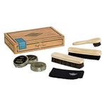 Gentlemen's Hardware Classic 7-Piece Shoe Shine, Polish, and Cleaning Kit with Wooden Cigar Storage Box, Wood