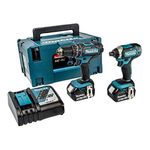 Makita DLX2131TJ 18V Li-ion LXT 2 Piece Combo Kit comprising DHP482Z and DTD152Z Complete with 2 x 5.0 Ah Batteries and Charger Supplied in a Makpac Case