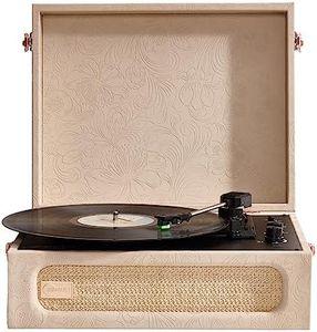 Arkrocket Coryphaeus Vinyl Record Player 3-Speed Bluetooth Input and Output Built-in Speakers with Magnetic Cartridge Auto Off (Flora Engraved)