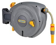 HOZELOCK - Auto Reel Wall-mounted Reel 10m: Easy to Install, Child-lock, Auto-rewind, Ready-to-use Reel with Nozzle, Fittings, Hozelock Hose and Accessories Included - 5 Year Guarantee* [2485R0000]