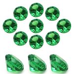 XHKDSYMC 100Pcs Clear Acrylic Diamonds 25mm Wedding Table Scatters Gemstones Confetti for Vase Fillers,Floral Decor,Bridal Shower Decorations,Home Centerpieces,Candle Display (Green)