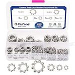 400Pcs External Tooth Star Lock Washers 304 Stainless Steel External Tooth Washers Spring Split Washer Assortment Set,Size M3,M4,M5,M6,M8,M10