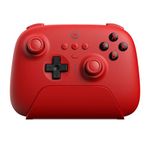 AKNES 8BitDo Ultimate Bluetooth Controller with Charging Dock,Wireless Pro Controller with Hall Effect Sensing Joystick,Compatible with Nintendo Switch, Windows and Steam Deck - Red