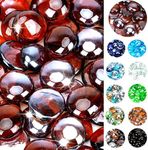 onlyfire 1/2 Inch Fire Glass Beads for Natural or Propane Fire Pit Fireplace and Landscaping, 10-Pound, 1/2-Inch High Luster Amber