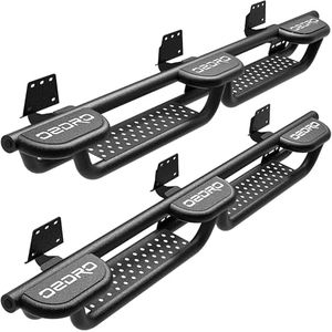 OEDRO Wheel to Wheel Running Boards Compatible with 2019-2025 Dodge Ram 1500 New Body Crew Cab (Not fit 1500 Classic), Bed Access Side Steps, Two Stairs Nerf Bars Black Powder Coated