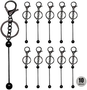 David accessories 5 Pieces Beaded Key Ring Locking Jewelry Clasp Round Necklace Clasp Closures Bracelet DIY Jewelry Crafts Accessories (5pcs, Black-C)