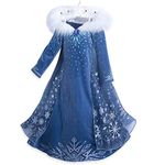 Pukguro Girls Frozen Elsa Anna Costume Cosplay Party Princess Fancy Dress Style 1 4Y