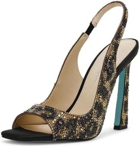 Betsey Johnson Women's Mina Heeled Sandal, Leopard, 9.5