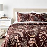 Tache Home Fashion Melted Gold Floral Duvet Cover Set, Twin, Brown