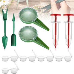 AIIONP 6 PCS Mini Seed Spreader, 2025 New Mini Sowing Seed Dispenser, Small Seed Planter Tool, Manual Seedlings Dibber and Widger Set, Seed Sower Spreader Handheld for Tiny Seeds (Set C)