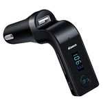 Placehap CARG7 Universal Wireless Bluetooth FM Transmitter in-Car FM Adapter Car Kit with Hand-Free Call/Stereo Music Player and USB Car Charger for All Android and iOS Devices (Multicolour)