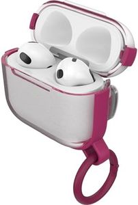 OtterBox - AirPods Pro Case, 1st Generation - Clear Protective Case with Carabiners, Wireless Charging Compatible (Sparkleberry)