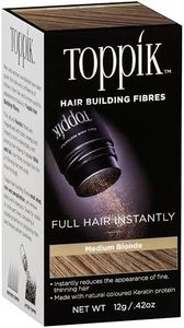 Toppik Hair Building Fibres Medium Blonde, 12g - Thicker Fuller Look Instantly, Natural Keratin Protein, Wind Sweat & Rain Resistant, Easy to Apply, For Men & Women who are thinning