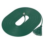 DEWENWILS 50FT Extension Cord for Outdoor Lights, 16/3 SJTW Tri-Tap Power Cable, Waterproof, Heavy Duty 13A/1625W, ETL Listed, Green