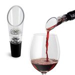 TenTen Labs Wine Aerator Pourer (2-Pack) - Premium Aerating Spout and Decanter Set - No Drip and No Spill - Improve Taste and Smell Immediately - Gift Box Included - Black