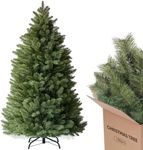 GTPLAYER 6.5ft Christmas Tree Unlit Artificial Xmas Tree with 1000 Branch Tip, 1 Minute Christmas Tree Party Decorations for Home, Foldable Stand, Easy Assembly