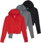 3 Pack: Women's Plus Size Dry Fit Long Sleeve Cropped Hoodie Crop Tops For Women Ladies Running Hoodies Workout Sports Yoga Hoodie Sweatshirt Womens Gym Sweat Shirts Sweatshirts Pullover - Set 6, 3X