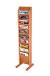 Wooden Mallet 10 Pocket Cascade Free-Standing Magazine Rack, Light Oak