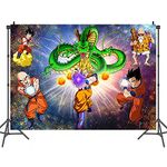 HONGFENG Dragon Ball Backdrop,Dragon Ball Z Birthday Party Banner Background for Photography Children Birthday Party Decoration Supplies, multicolor, (5x3ft)