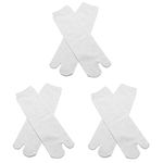 SUNTRADE 3 Pairs Unisex Japanese Kimono Flip Flop Sandal Split Toe Tabi Ninja Geta Socks (White)