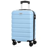 Luggage AnyZip PC ABS Hardside Lightweight Suitcase with 4 Universal Wheels TSA Lock Carry-On 20 Inch（LightBlue）