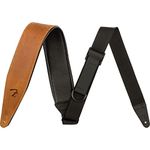 Fender® Right Height Rayon Leather Strap with One-Hand Function Cognac