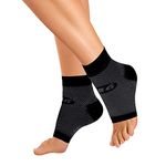 OrthoSleeve FS6 Foot Sleeve, Exclusive 6 Zone Compression Technology, Plantar Fasciitis, Heel Pain & Swelling Relief, 1 Pair, L Black