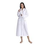 YUNCLOS Women Ladies Waffle Dressing Gown Lightweight Soft Kimono Robe V-Neck Long Bathrobe Nightwear Sleepwear