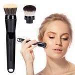 Electric Makeup Brush, Automatic Rotating Makeup Brush with Foundation & Blusher Brush Heads, Cosmetic Brushes Cleaning Machine for Foundation Blending Blush Face Eyeliner Shadow Brow Concealer Lip