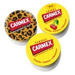 Carmex Lip Balm Pot Mixed Pack of 3 (Cherry, Classic & Wild), 7.5 g (Pack of 3)