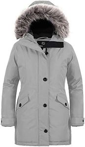 Wantdo Women's Winter Coat Casual Jackets for Women Parkas Overcoat Gray M