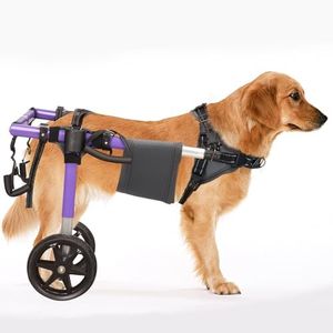 Virbraroo Dog Wheelchair for Back Legs Large Ultra-Light Aluminum Alloy, Upgraded All-Terrain Tires Dog Wheels for Back Legs for 17.7"-23.6", 48.5-66.1 lbs Disabled or Injured Large Dogs(L)