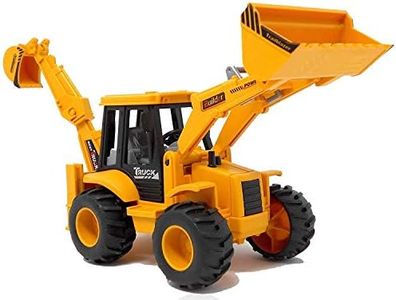 TEC TAVAKKAL Construction Realistic 2 in 1 Excavator Bulldozer Truck for Kids, Construction Toys, Engineer Vehicle Pushdozer Toy Truck Machine (168-53)
