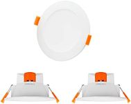 ENUOTEK Dimmable 10W LED Round Downlights, Recessed Ceiling Lights, Warm Cool White Lighting Color Adjustable 3000K 4000K 5000K, 220V-240V, Cut Out Diameter 90-105MM, IP44 Dampproof, 3 Lamps