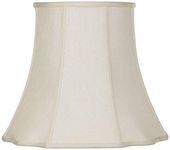 Creme Medium Bell Cut Corner Lamp Shade 10" Top x 16" Bottom x 14" Slant x 13.5" High (Spider) Replacement with Harp and Finial - Imperial Shade