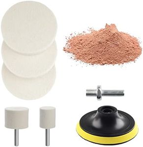 3 Inch Polishing Pads for Drill, 8PCS / Set Buffing Pads with Cerium Oxide Powder for Watch Glass Screen Windscreen Windows Marble, Scratch Repair Kit for Deep Cleaning Removal Repair Tool