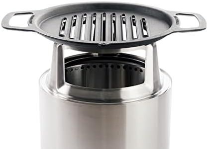 Solo Stove Ranger Grill Top and Hub | Cast Iron Cooktop with Stainless steel Hub for 16,5 cm Elevation, Addition for Ranger Fire Pit, Weight: 6,8 kg, Diameter: 36,2 cm