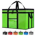 NZ Home 3XL Insulated Cooler Bag and Food Warmer for Food Delivery & Grocery Shopping with Zippered Top, Green (1 Pack)