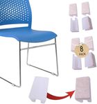 Rectangle Shaped Chair Leg Tips Caps with Felt Pads,Furniture Feet Protectors Slide Smoothly No Scratches No Noise Protect Hardwood Floors, Fit Diameter 10mm Metal Furniture Leg (White 8 Pack)