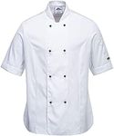 Portwest Ladies Rachel Short Sleeve Chefs Jacket, White, Large