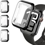 3 Pack Case for Apple Watch Screen Protector 46mm 42mm 40mm 44mm 41mm 45mm 38mm Series 10 9 8 7 6 5 4 3 SE/2,Soft TPU Full Protection Face Cover Tempered Glass+Bumper for iWatch Screen Protector